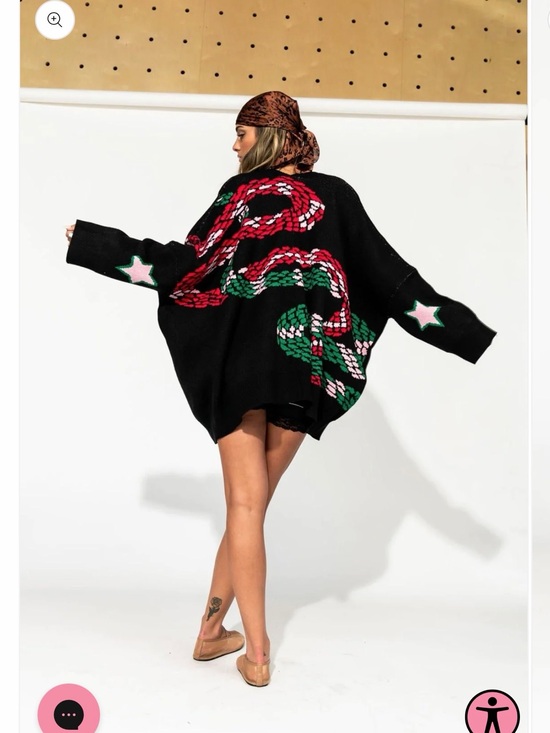 Dressed in LALA Sweaters - Look What You Made Me Do Oversized Snake Cardigan